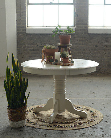 White Round Pedestal Table